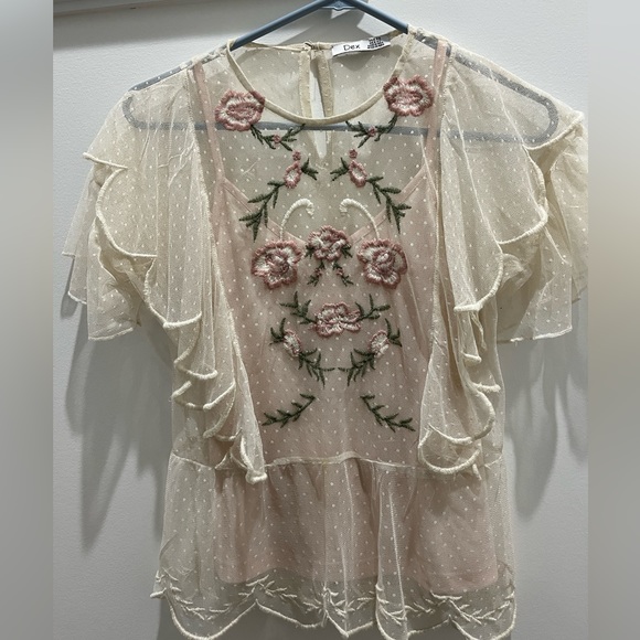 XS Dex Vintage Style Rose Pink Blouse. Like New Condition. - Picture 1 of 3